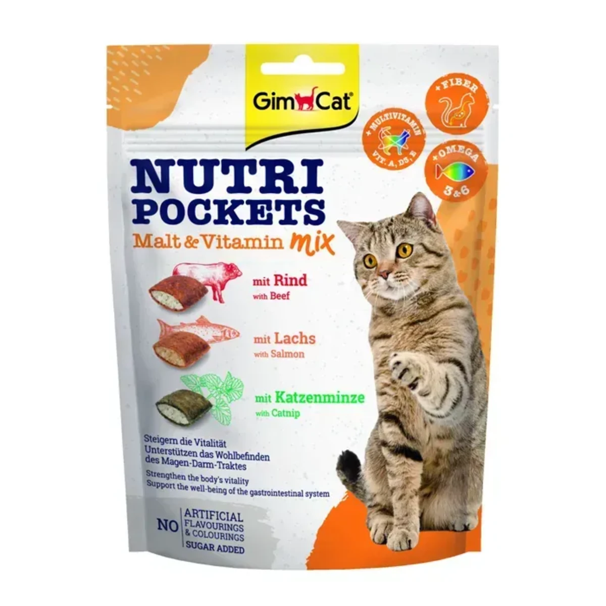 Вітамінні ласощі GimCat Nutri Pockets для котів для зміцнення імунітету мультивітамін мікс 150 г