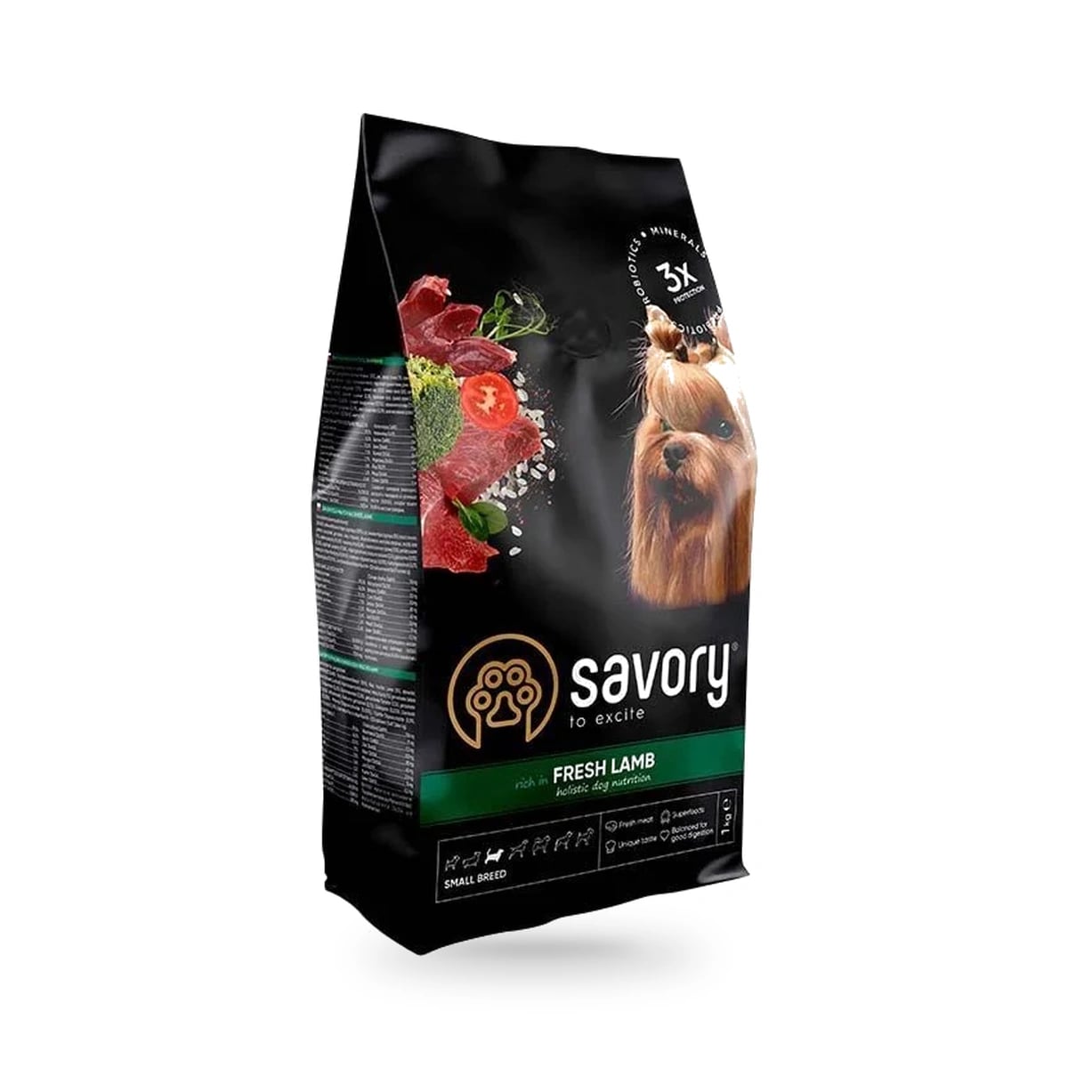 Корм сухий Savory Small Breeds rich in Fresh Lamb для дорослих вибагливих собак малих порід до 10 кг зі свіжим ягням