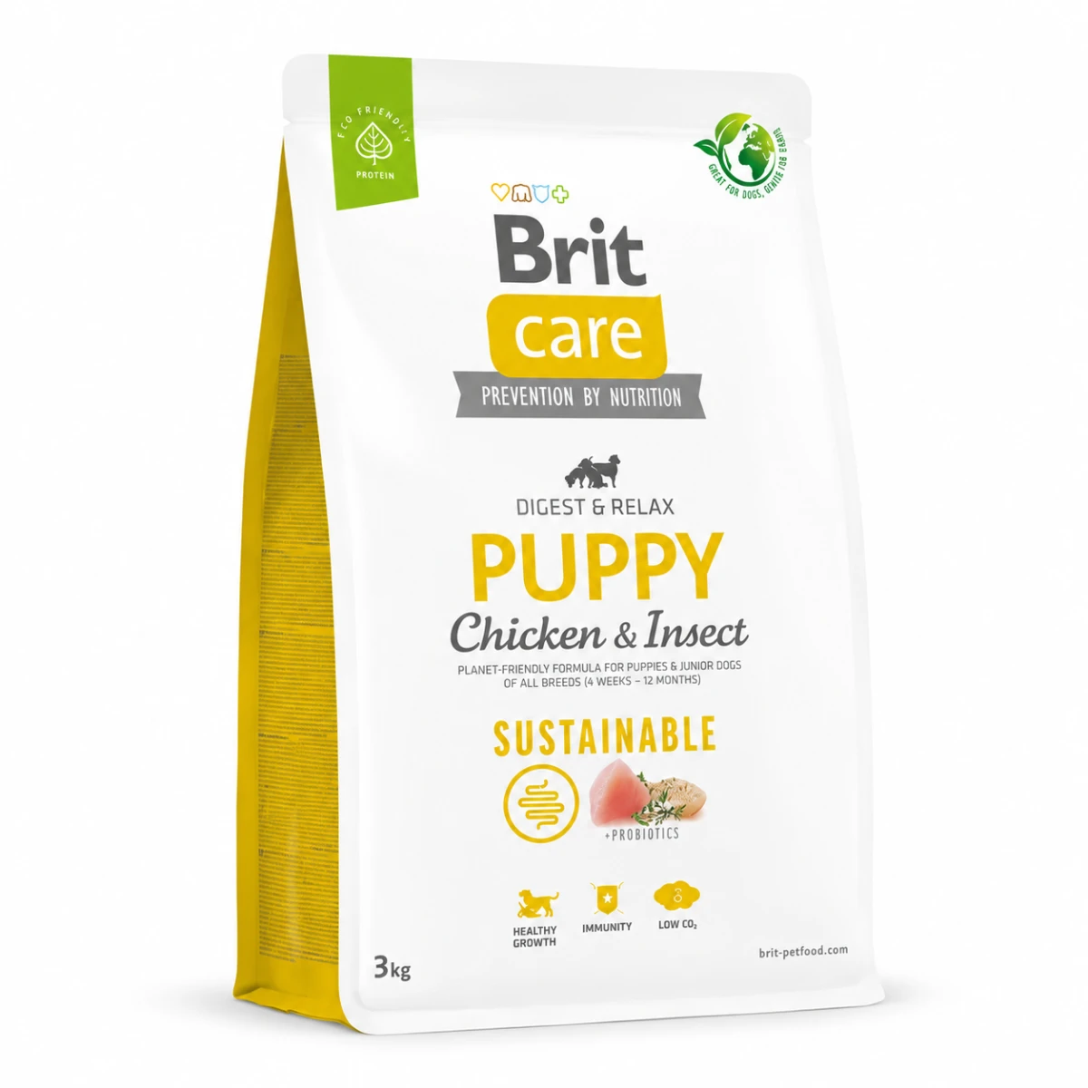 Корм сухий Brit Care Dog Sustainable Puppy для цуценят з куркою та комахами