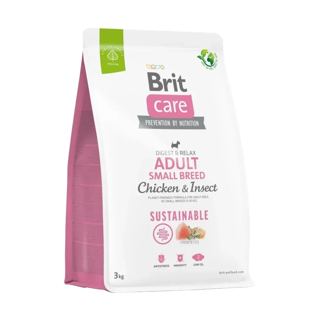 Корм сухий Brit Care Dog Sustainable Adult Small Breed для собак малих порід з куркою та комахами