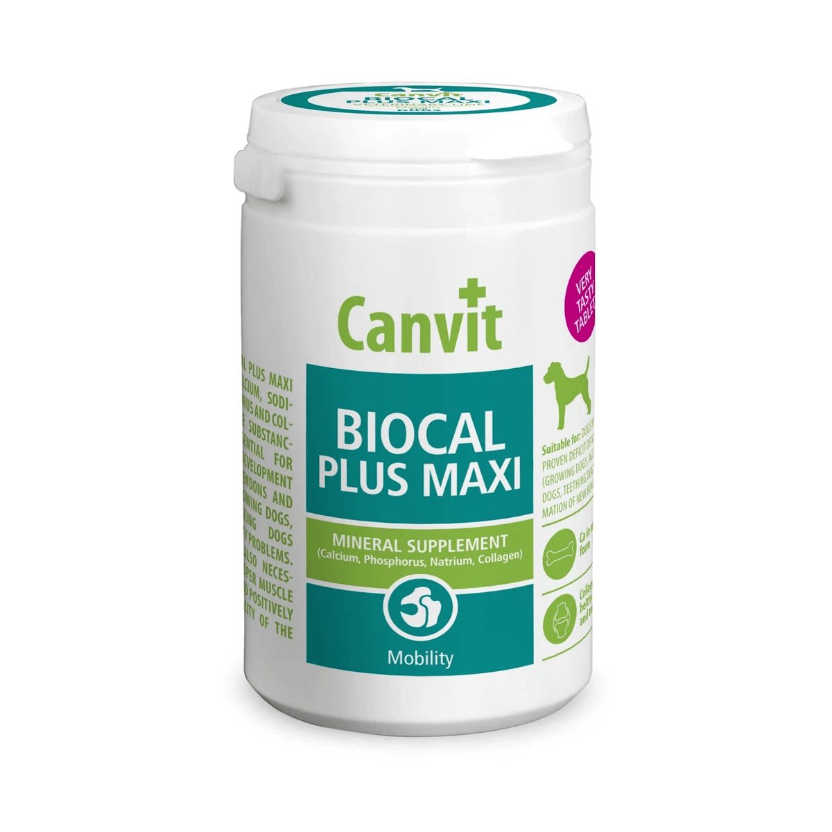 Мінерально-вітамінна добавка для собак великих порід Canvit Biocal Plus Maxi з колагеном для підтримки кісток, зв’язок і суглобів