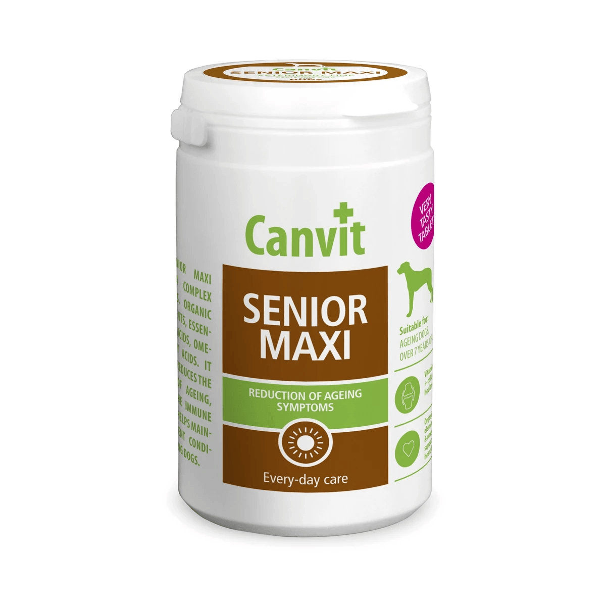 Вітаміни для літніх собак великих порід віком від 7 років Canvit Senior Maxi для підтримки здоров’я, суглобів, імунітету та уповільнення вікових змін 230 г