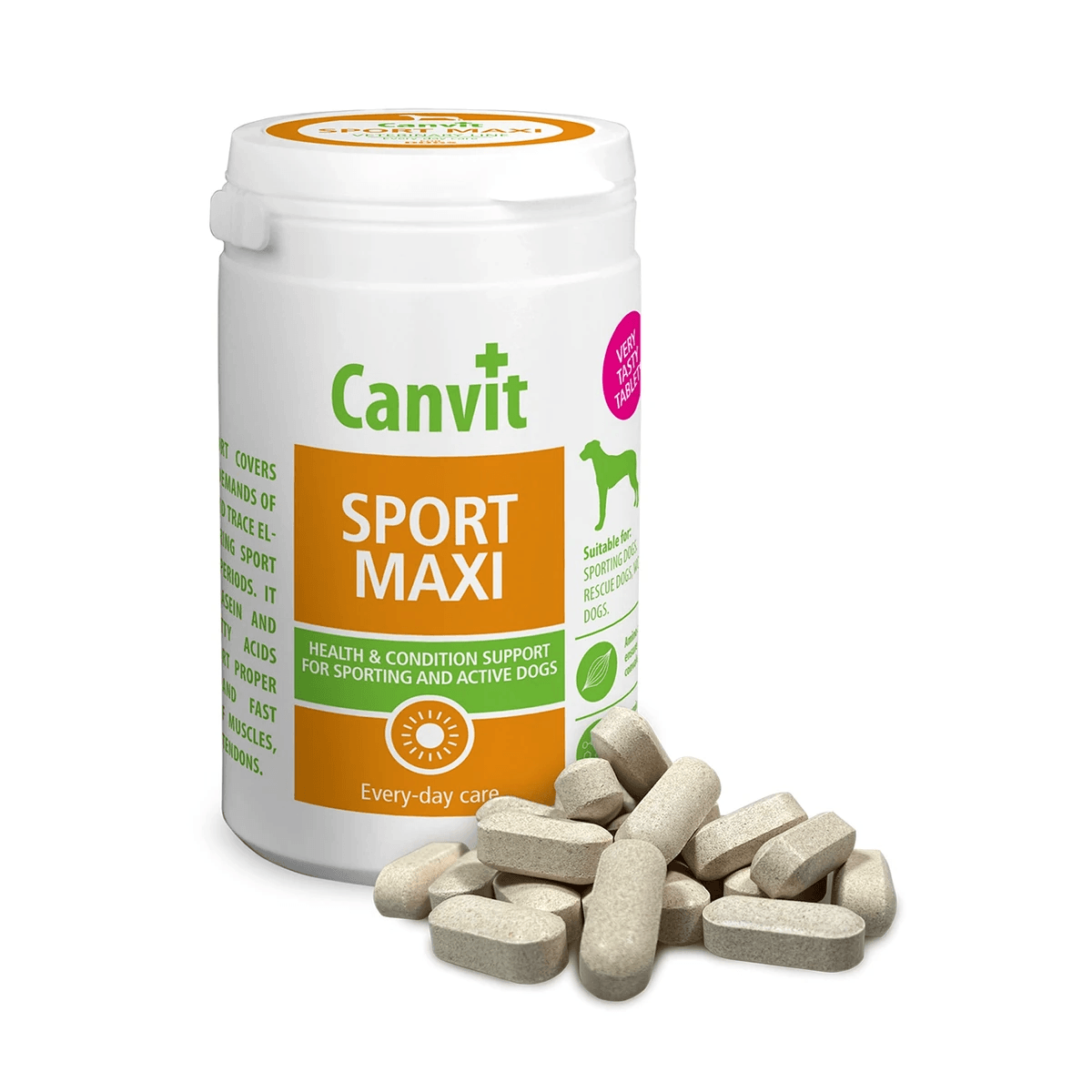 Вітаміни для активних, спортивних і робочих собак великих порід Canvit Sport Maxi для підтримки витривалості, енергії та фізичної форми 230 г