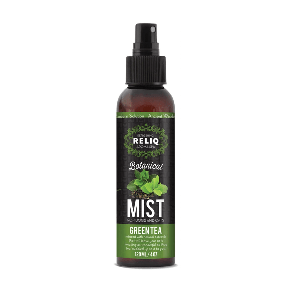 Спрей-одеколон для догляду та зволоження шерсті собак Reliq Botanical Mist Green Tea з екстрактом зеленого чаю