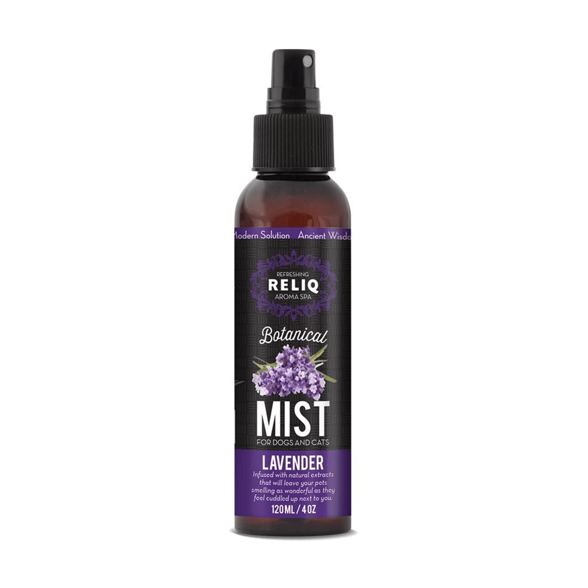 Спрей-одеколон для догляду та зволоження шерсті собак і котів Reliq Botanical Mist Lavender з ароматом лаванди
