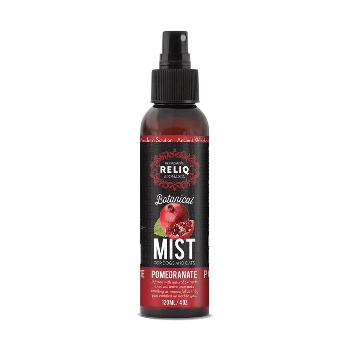 Спрей-одеколон для догляду та зволоження шерсті собак і котів Reliq Botanical Mist Pomegranate з екстрактом граната 120 мл