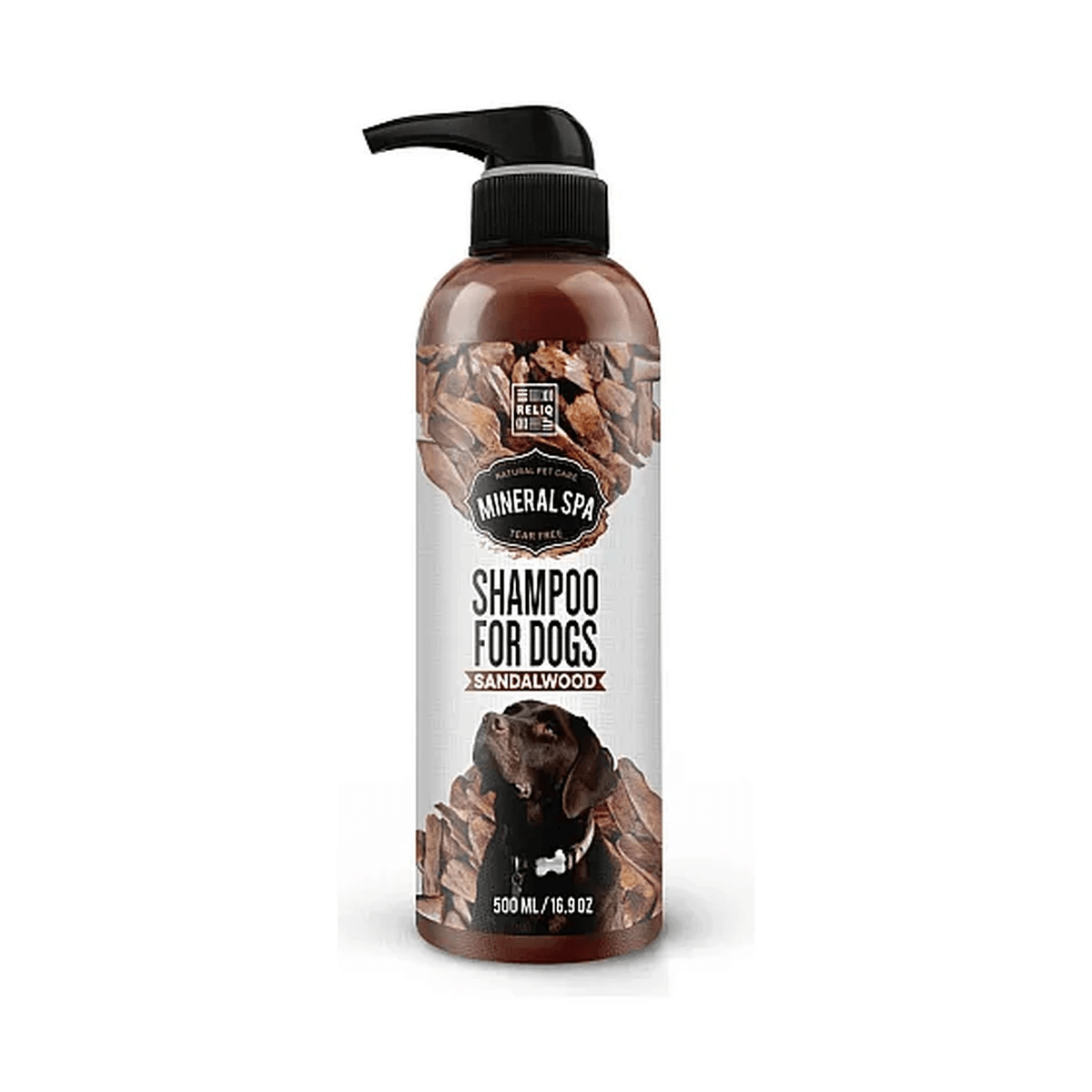 Мінеральний шампунь для собак Reliq Mineral Spa Sandalwood з ароматом сандалового дерева для зволоження шкіри та догляду за шерстю
