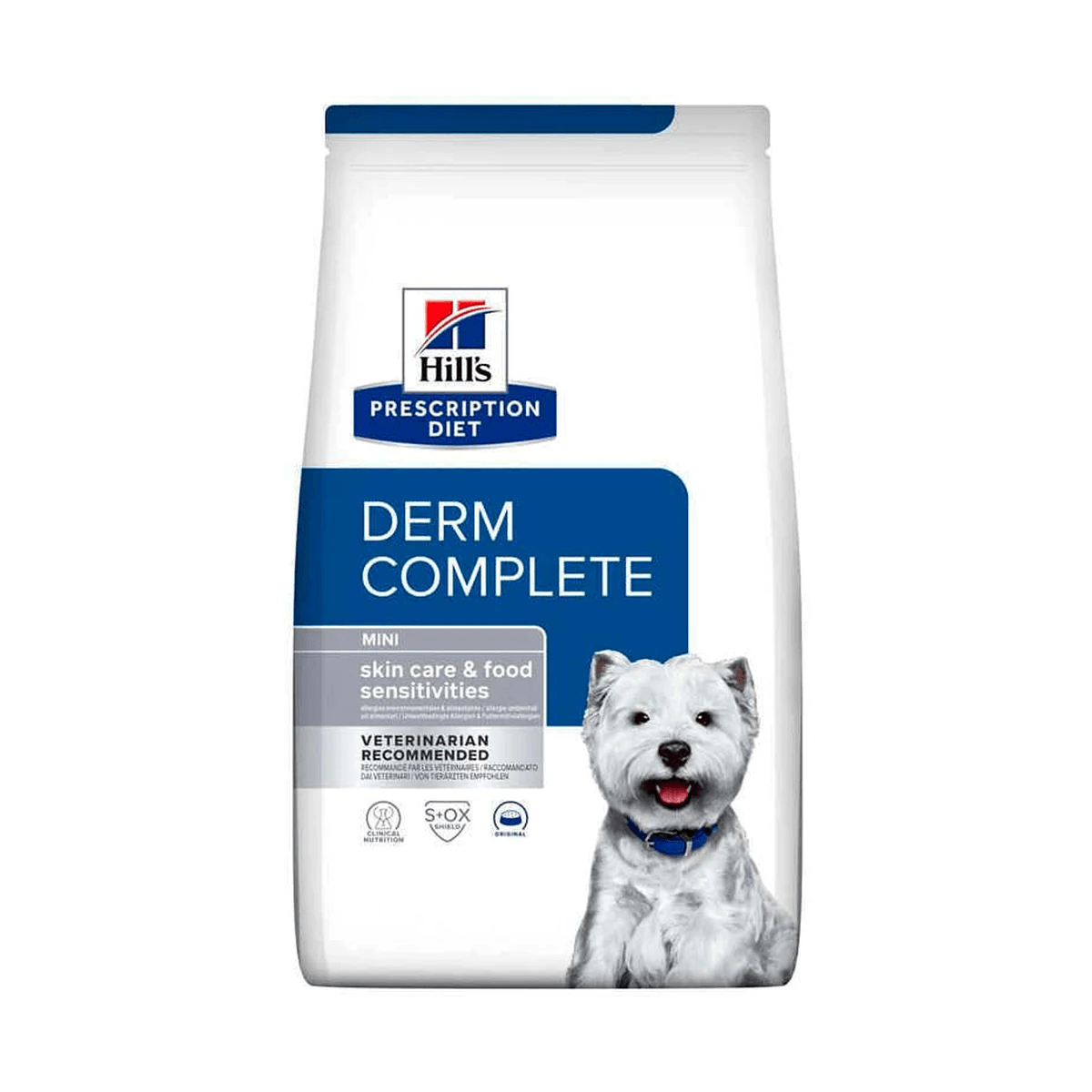 Дієтичний корм для собак малих і мініатюрних порід Hill’s Prescription Diet Derm Complete Mini з яйцем і рисом при харчовій алергії та атопічному дерматиті 1 кг