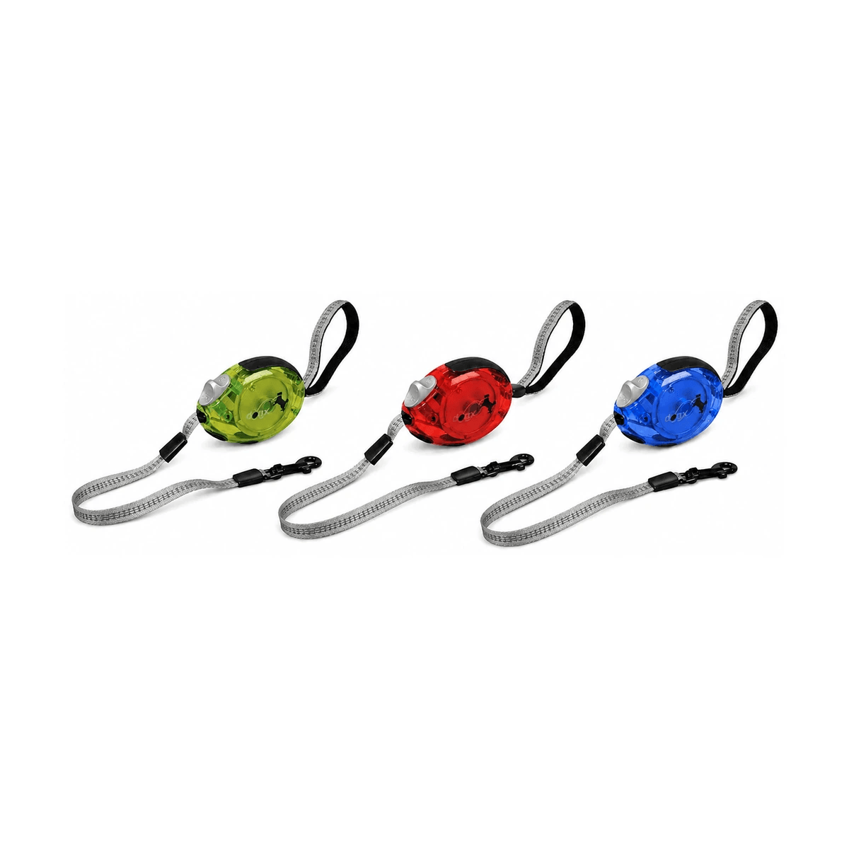Повідець-рулетка для собак 2 м до 12 кг Flamingo Dogx2GO Belt Glassy S зі світловідбивною стрічкою